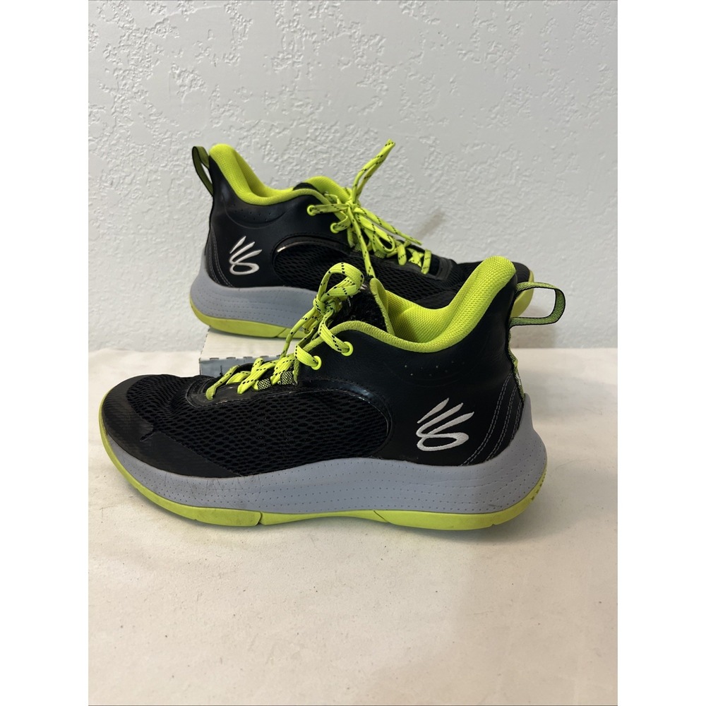 Under Armour Steph Curry Shoes Sneakers Size 9.5 3Z6 Black Green Basketball W 11